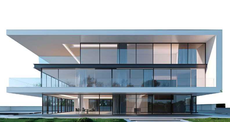 Modern glass and aluminium residence facade completed by AL-HUTAIB